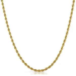 » 3mm 14K Gold IP Small Rope Chain (100% off)