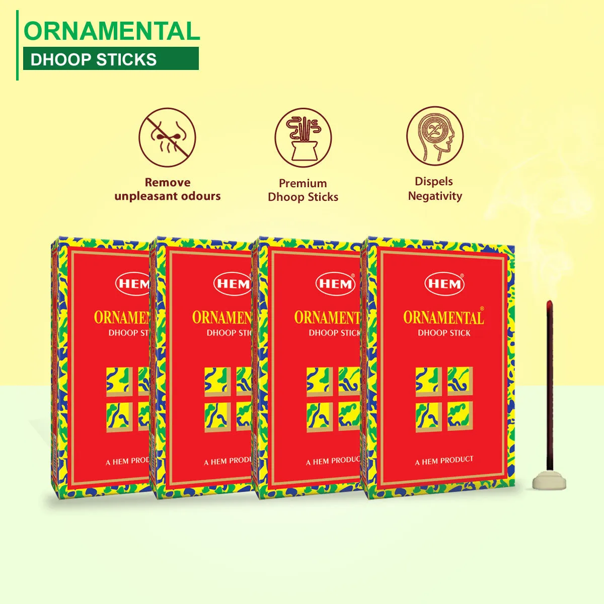 » HEM Ornamental Dhoop Sticks - Pack of 4 (90g Each) (100% off)