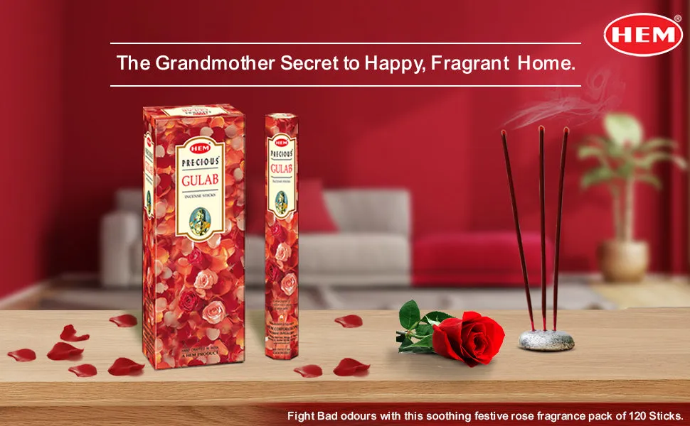 » HEM Precious Gulab Incense Sticks - Pack of 6 (20 Sticks Each) (100% off)