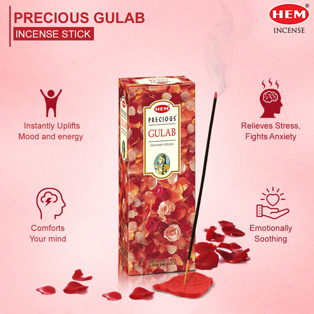 » HEM Precious Gulab Incense Sticks - Pack of 6 (20 Sticks Each) (100% off)