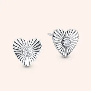🎁 "Charmine" 0.4CTW Sterling Silver Heart Stud Earrings (100% off)