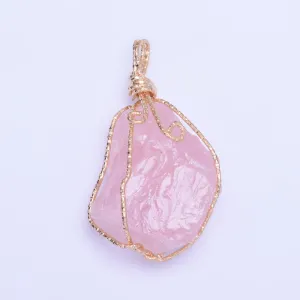 1 Pink 35*40mm  For Necklace Natural Stone Pendant  Fashion Jewelry Charm Crystal High Quality Pendant  Women'sFashion Handmade