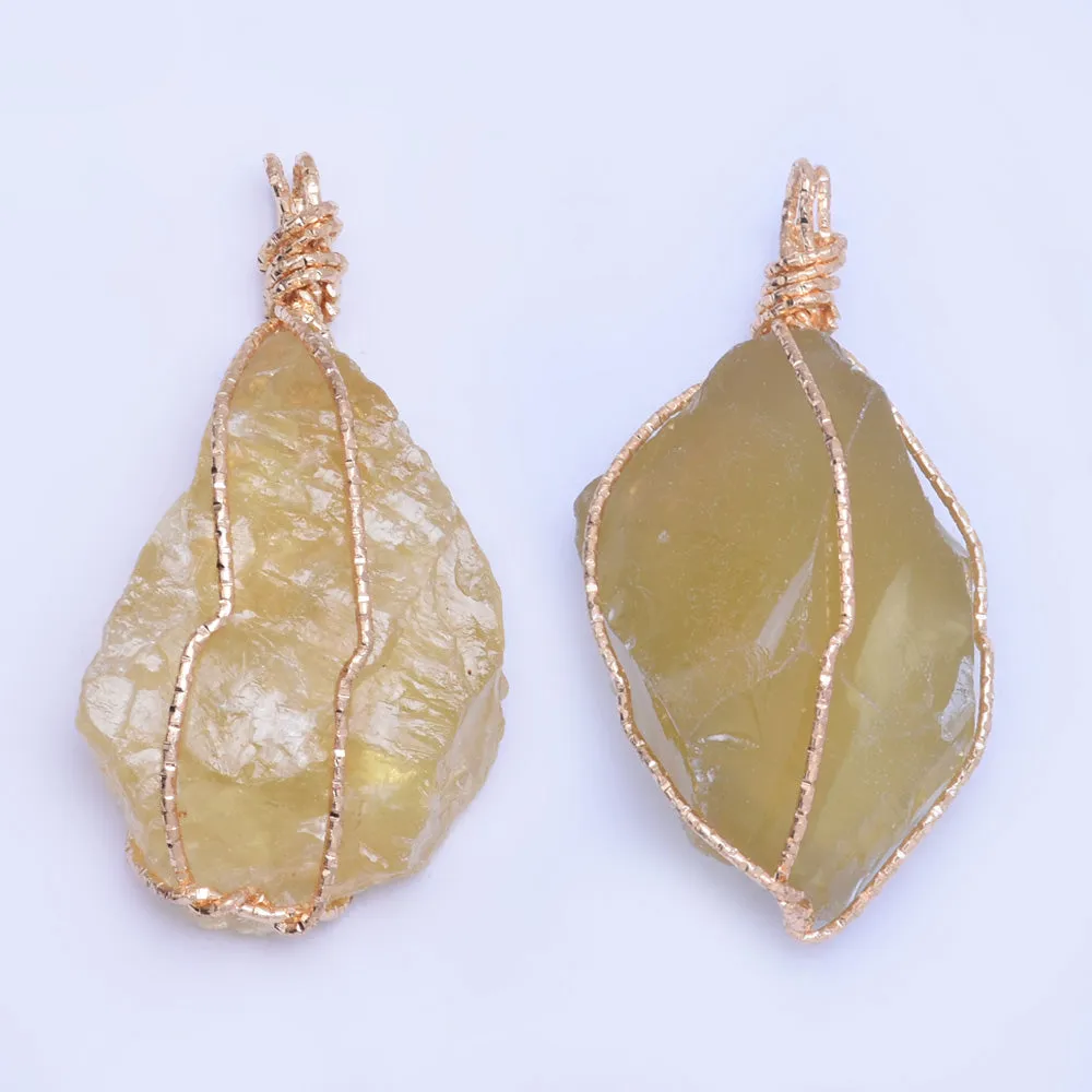 1 Yellow 35*40mm  For Necklace Natural Stone Pendant  Fashion Jewelry Charm Crystal High Quality Pendant  Women'sFashion Handmade