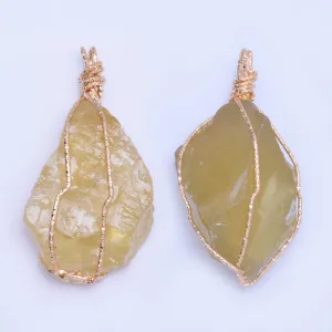 1 Yellow 35*40mm  For Necklace Natural Stone Pendant  Fashion Jewelry Charm Crystal High Quality Pendant  Women'sFashion Handmade