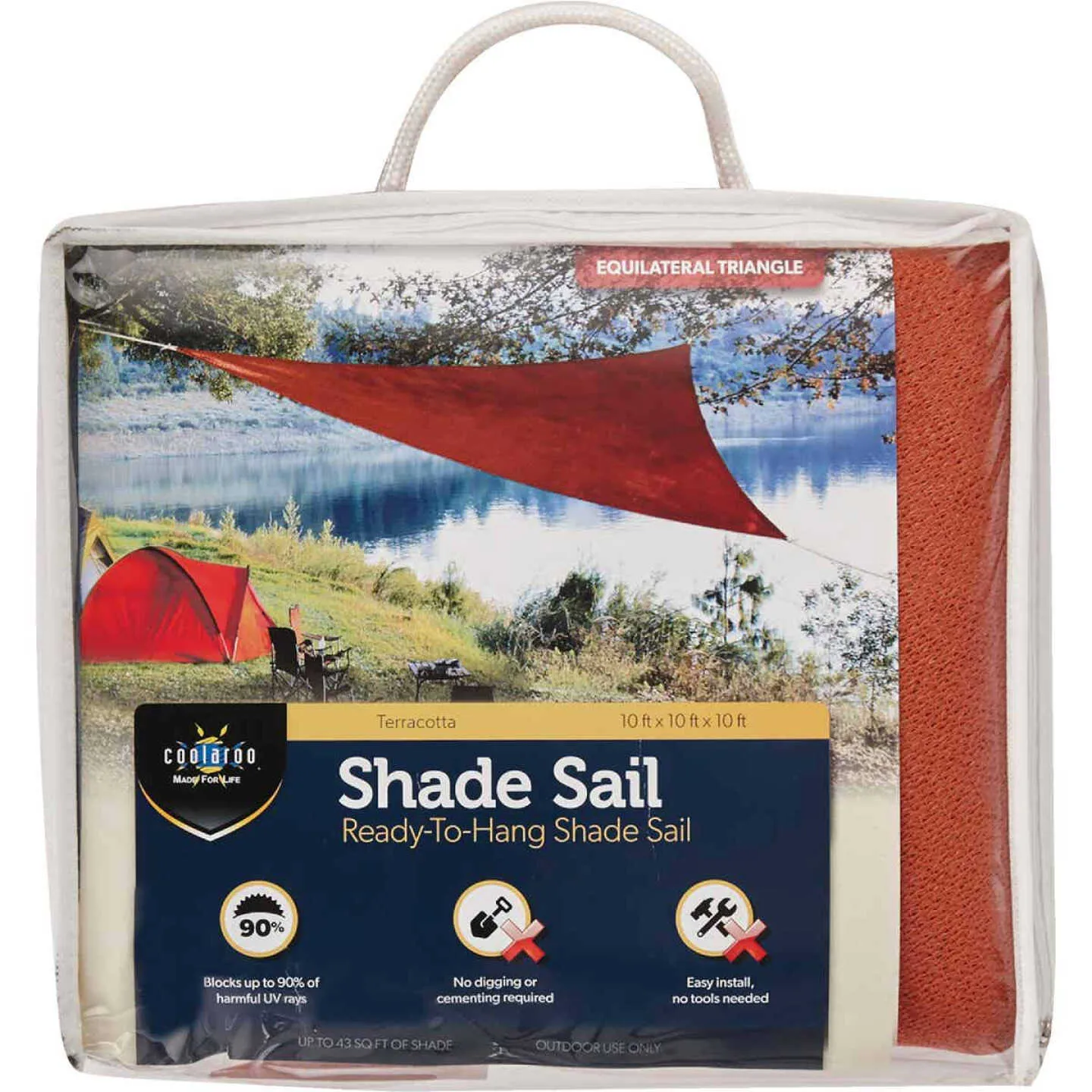 10 Ft. Terracotta High Density Polyethylene Shade Sail Canopy