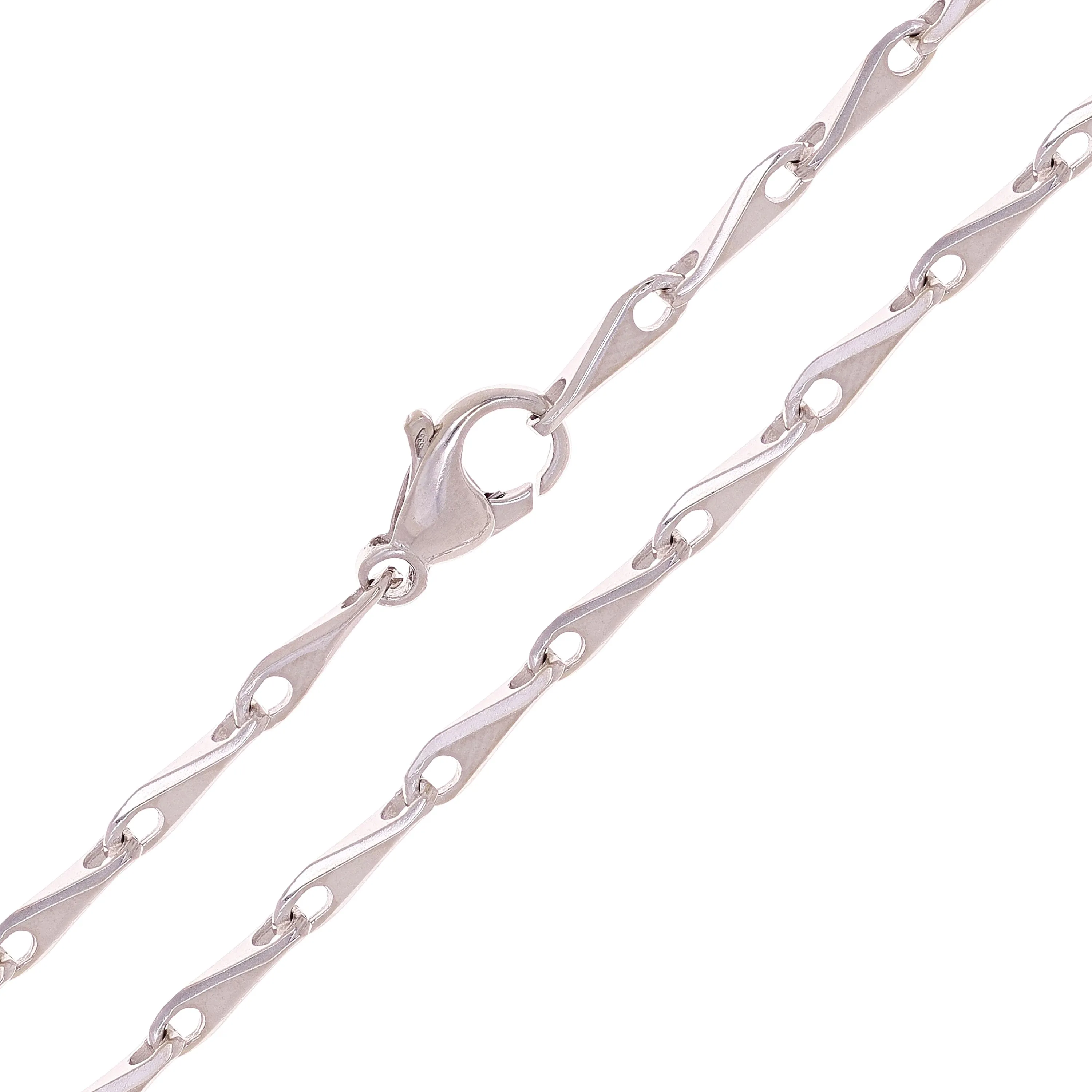10k White Gold Solid Handmade Fashion Link Necklace 20" 3mm 26.5 grams
