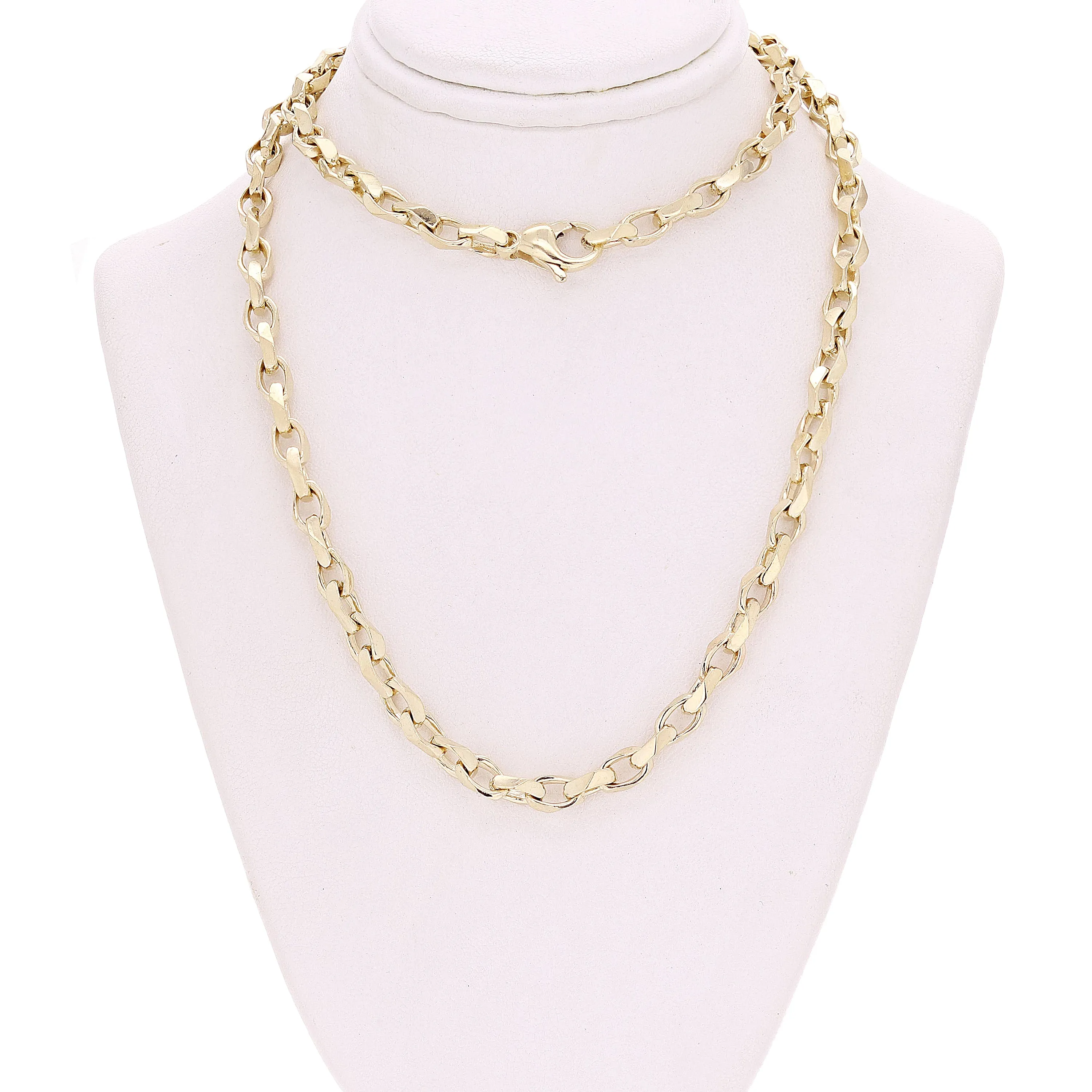 10k Yellow Gold Handmade Fashion Link Chain Necklace 20" - 28" 5.4mm
