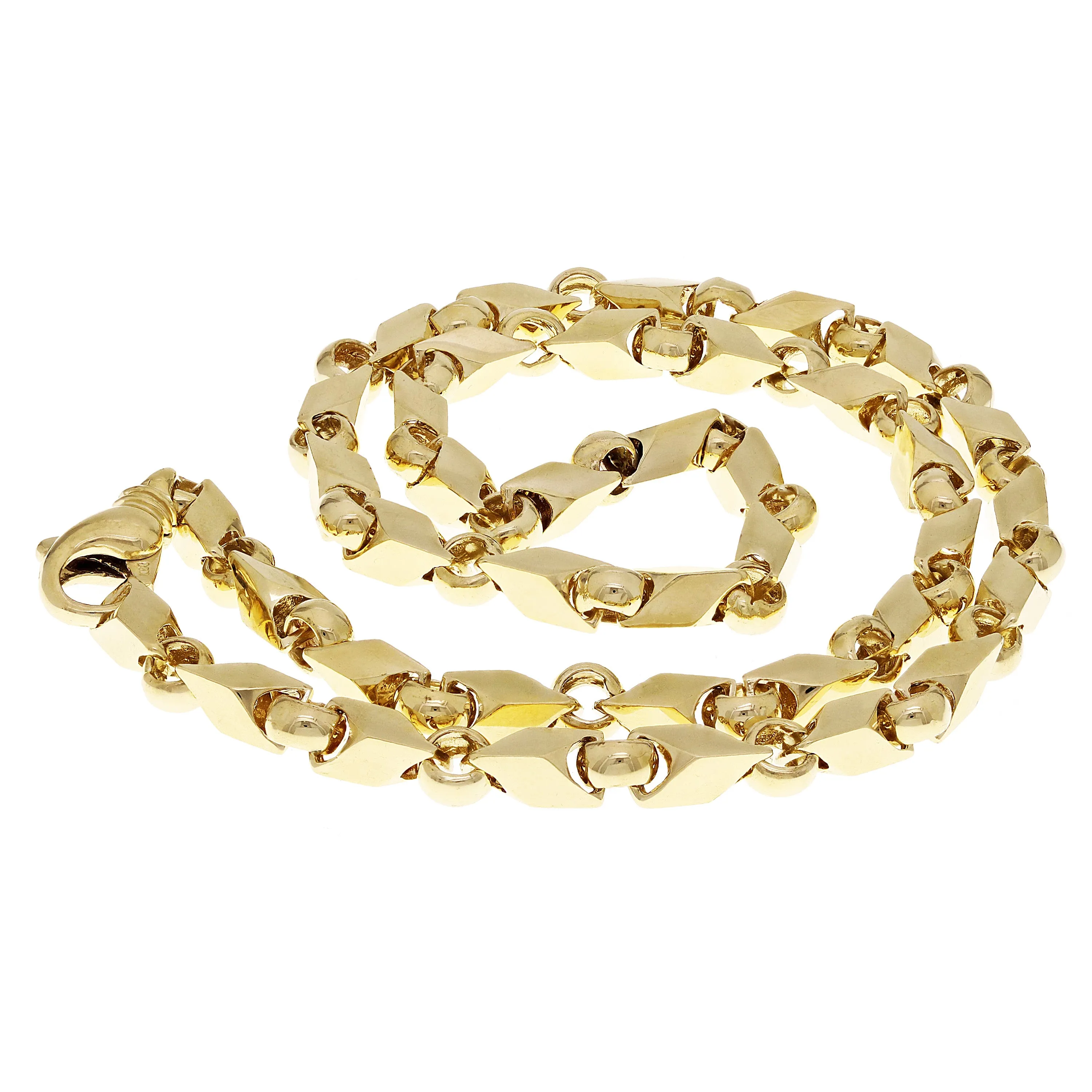 10k Yellow Gold Handmade Fashion Link Necklace 28" 7mm 91 grams