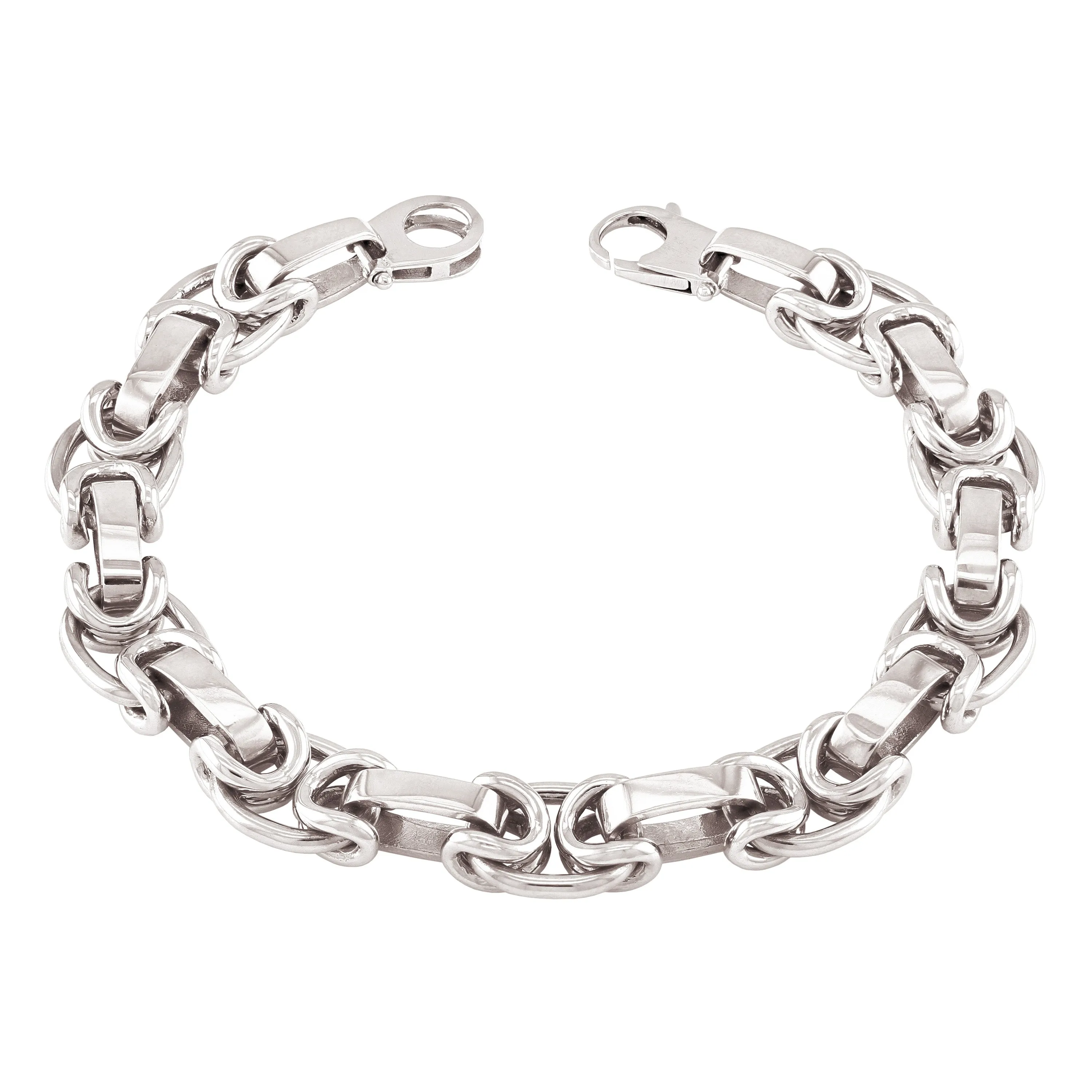 10k Yellow Gold Solid Handmade Fashion Link Bracelet 10.5mm 7" - 9"