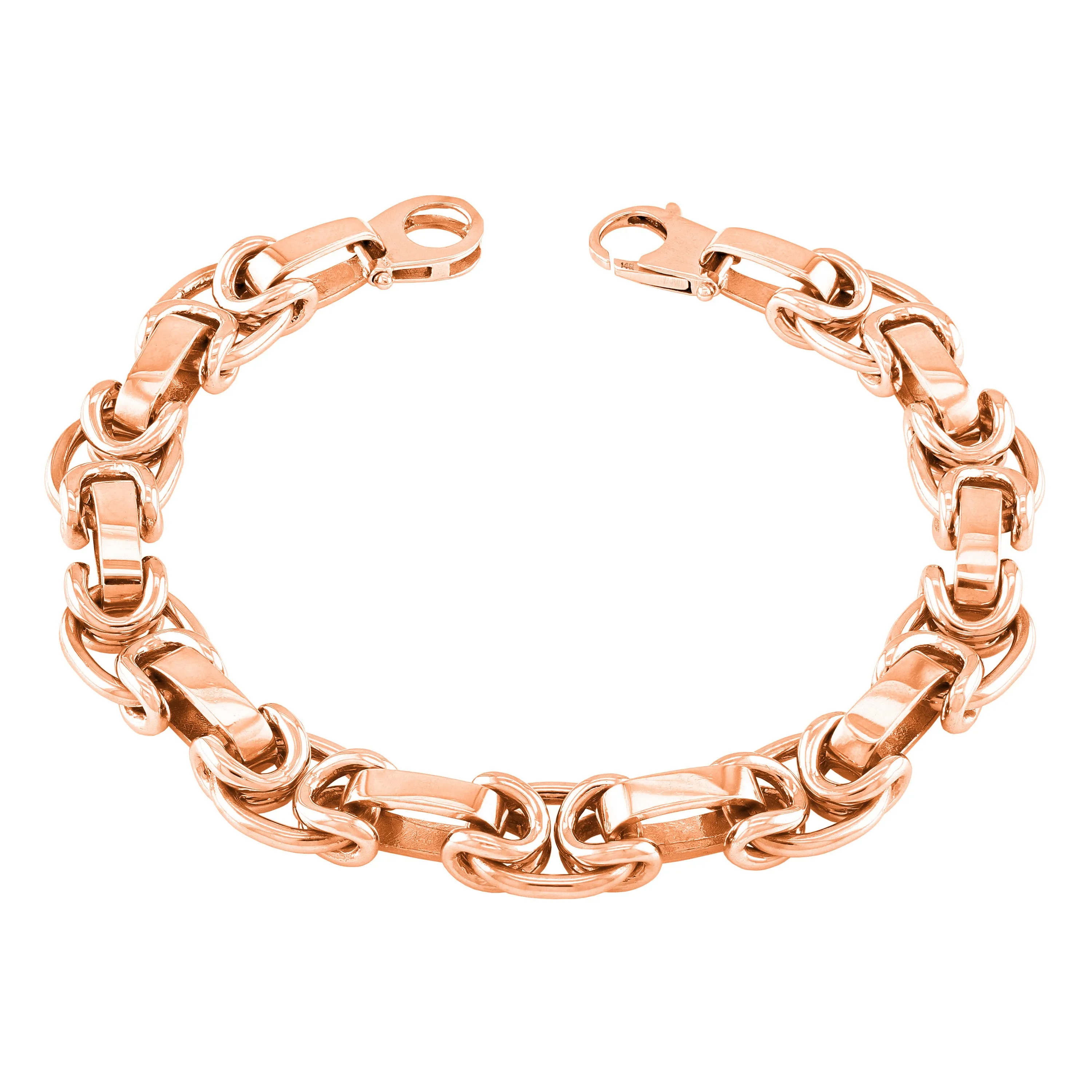 10k Yellow Gold Solid Handmade Fashion Link Bracelet 10.5mm 7" - 9"