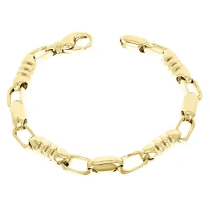 10k Yellow Gold Solid Handmade Fashion Link Bracelet