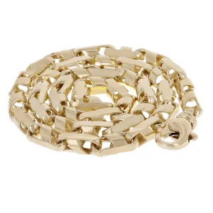 10k Yellow Gold Solid Handmade Fashion Link Necklace