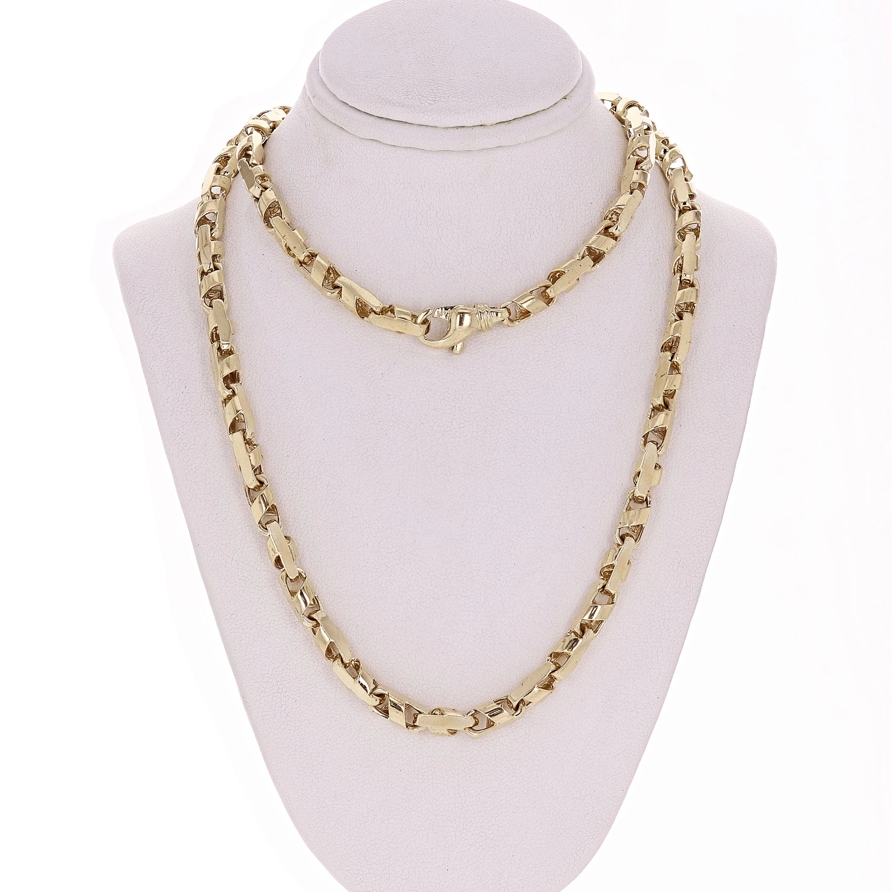 10k Yellow Gold Solid Handmade Fashion Link Necklace