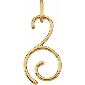 10K Yellow Swirl & Curl Pendant