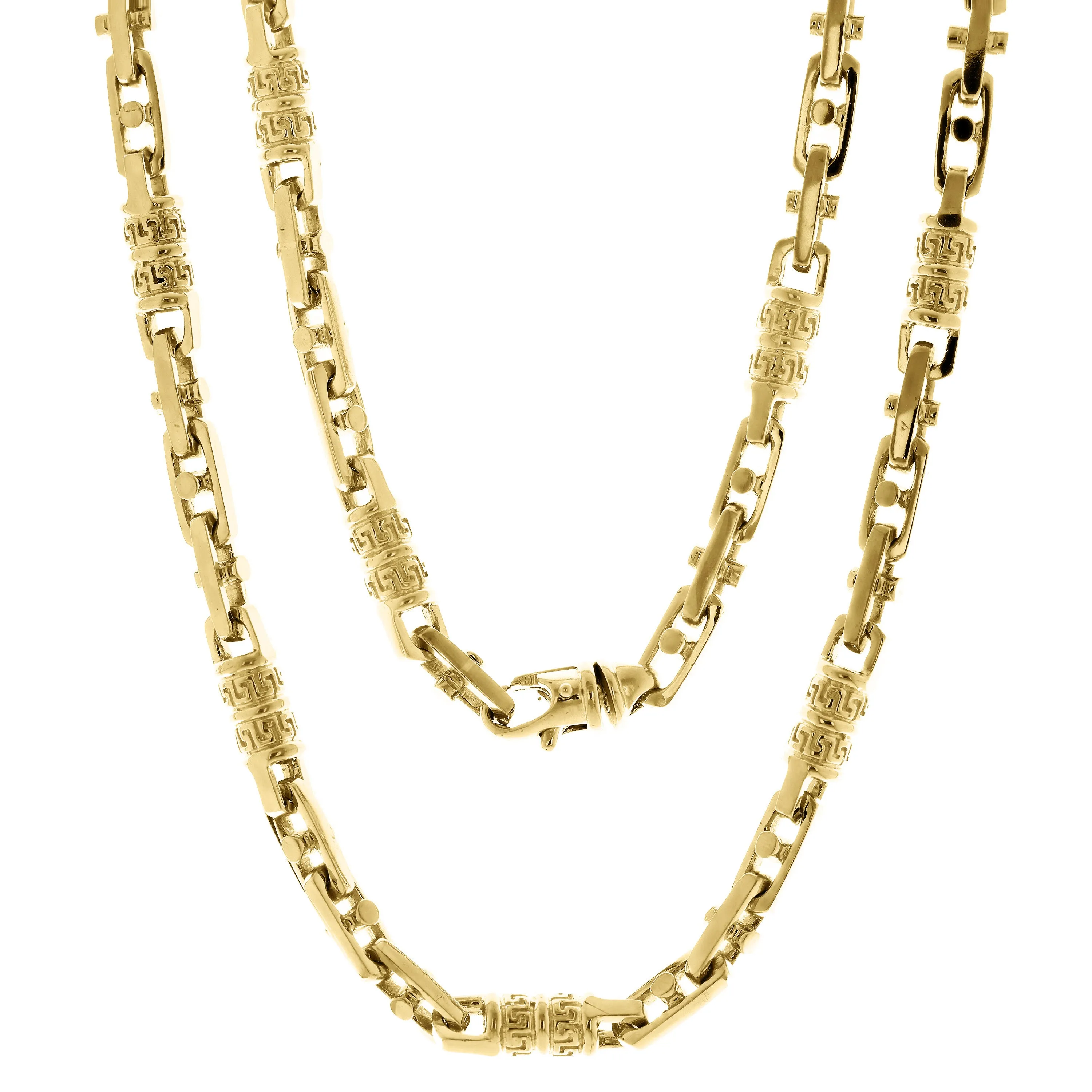 10k Yellow White or Rose Gold Handmade Fashion Link Necklace 16" - 30" 7.5mm