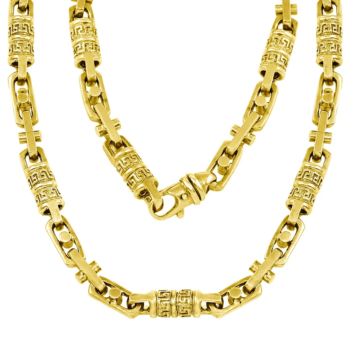 10k Yellow White or Rose Gold Handmade Fashion Link Necklace 16" - 30" 7.5mm