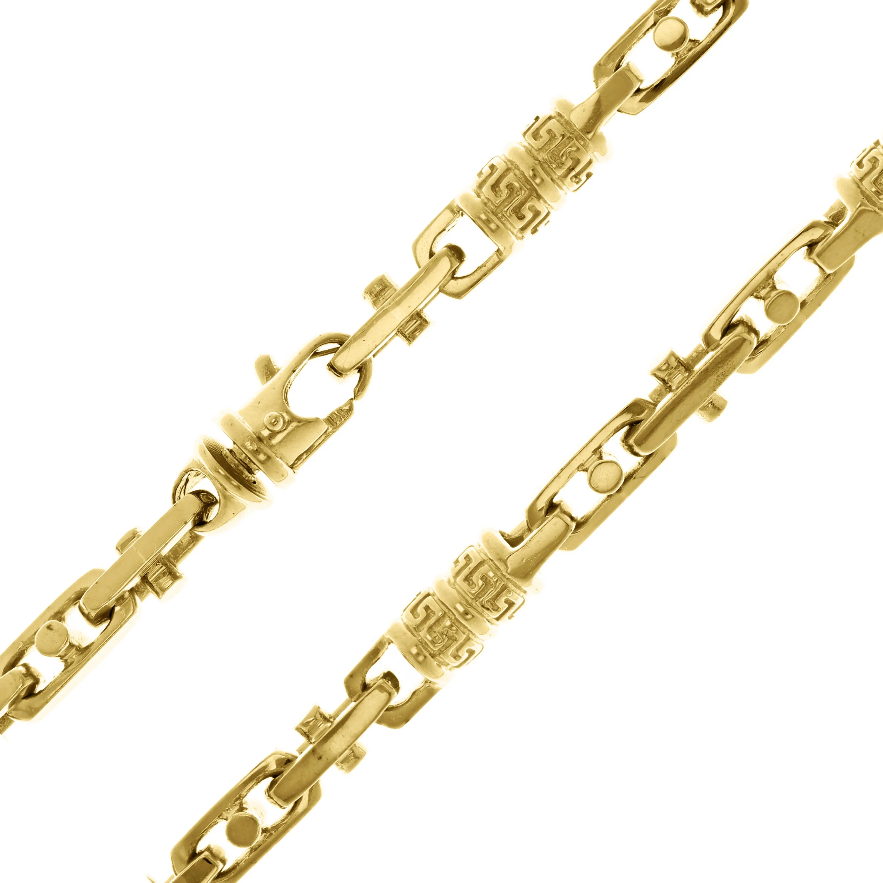 10k Yellow White or Rose Gold Handmade Fashion Link Necklace 16" - 30" 7.5mm