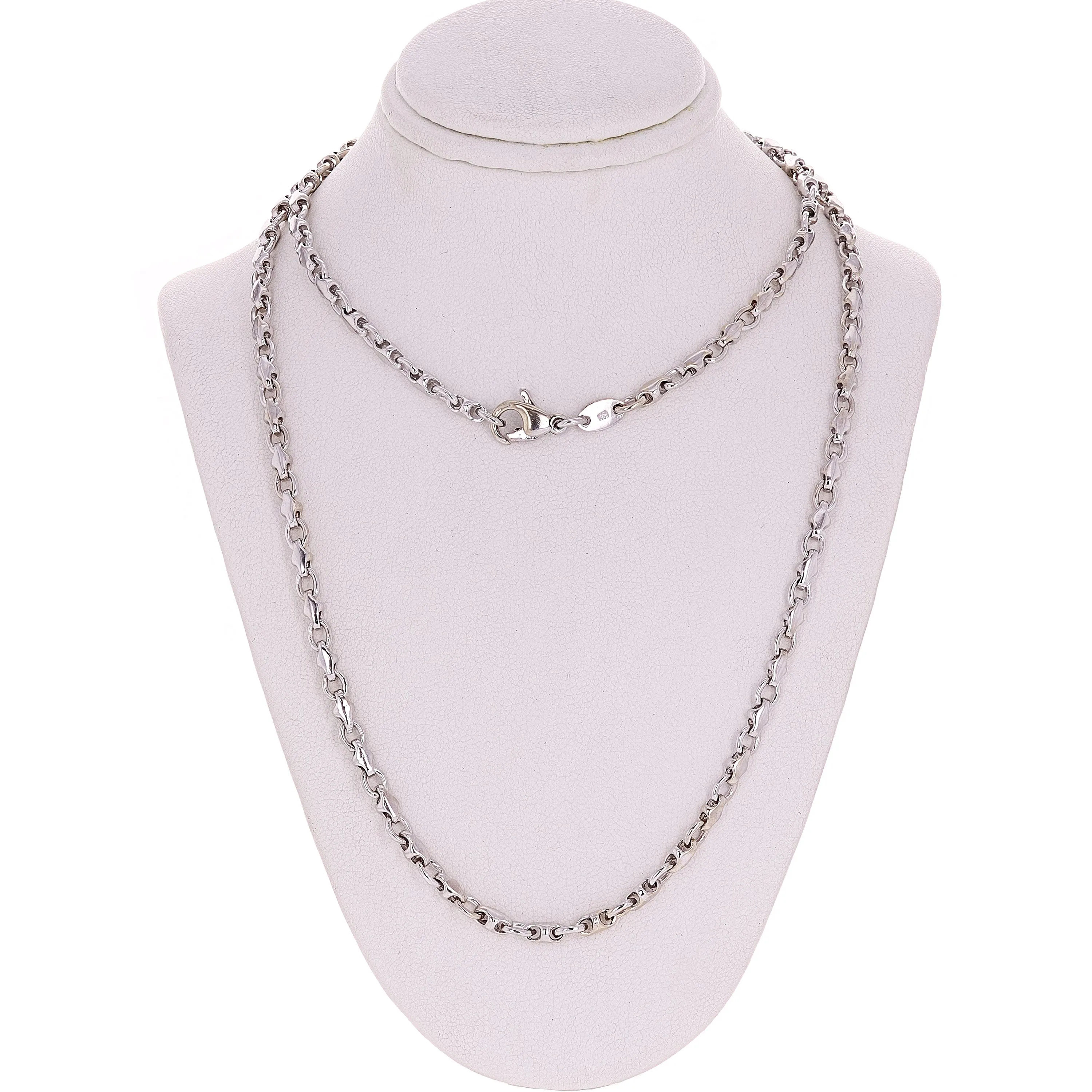 10k Yellow White or Rose Gold Solid Handmade Fashion Link Necklace 4mm 20" - 28"