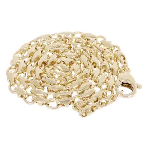 10k Yellow White or Rose Gold Solid Handmade Fashion Link Necklace 4mm 20" - 28"