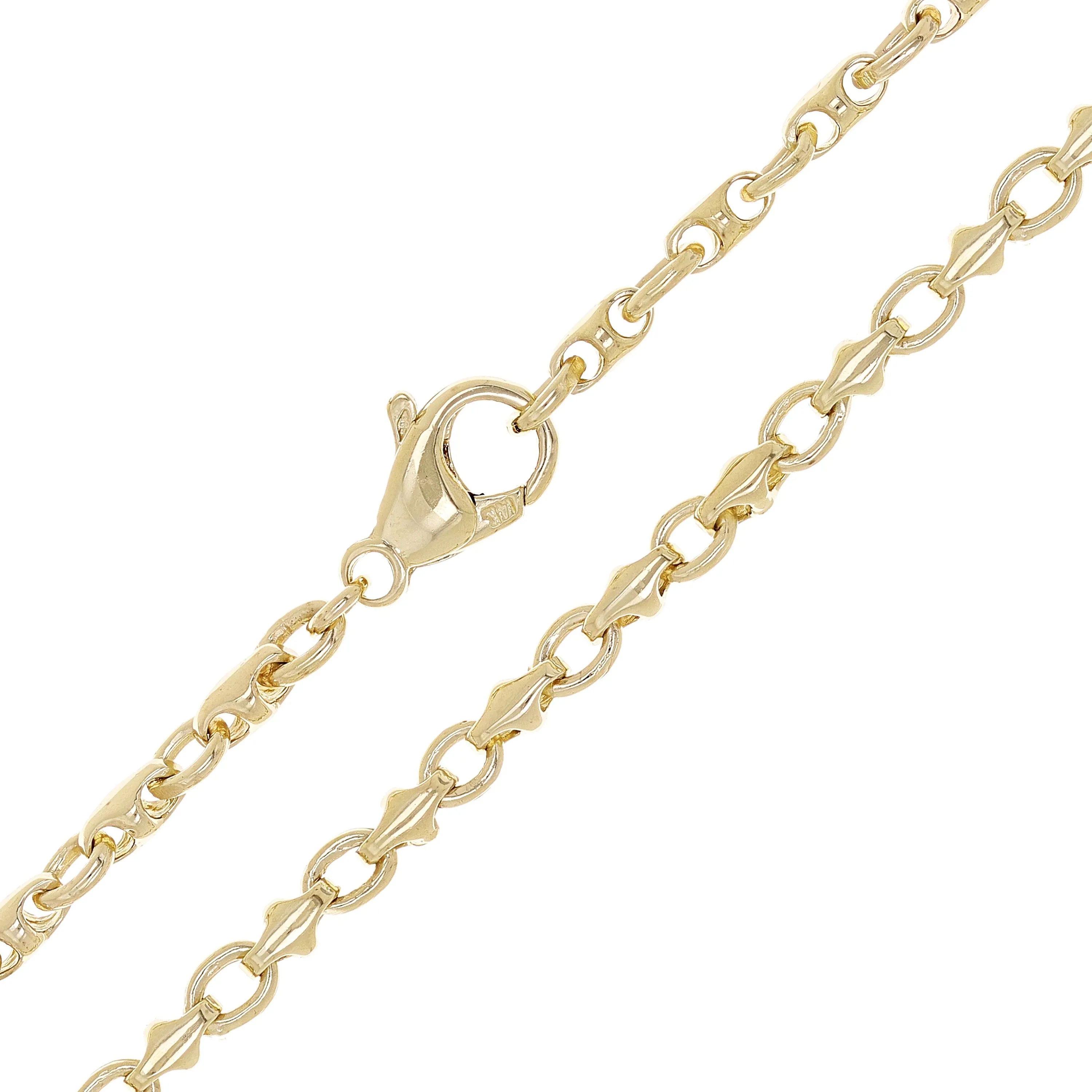 10k Yellow White or Rose Gold Solid Handmade Fashion Link Necklace 4mm 20" - 28"