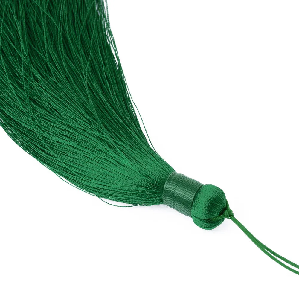 12cm Green Silky Jewelry Tassels, Handmade Long Jewelry Making Tassels,Quality Fashion Tassels, 6pcs/lot