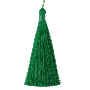 12cm Green Silky Jewelry Tassels, Handmade Long Jewelry Making Tassels,Quality Fashion Tassels, 6pcs/lot
