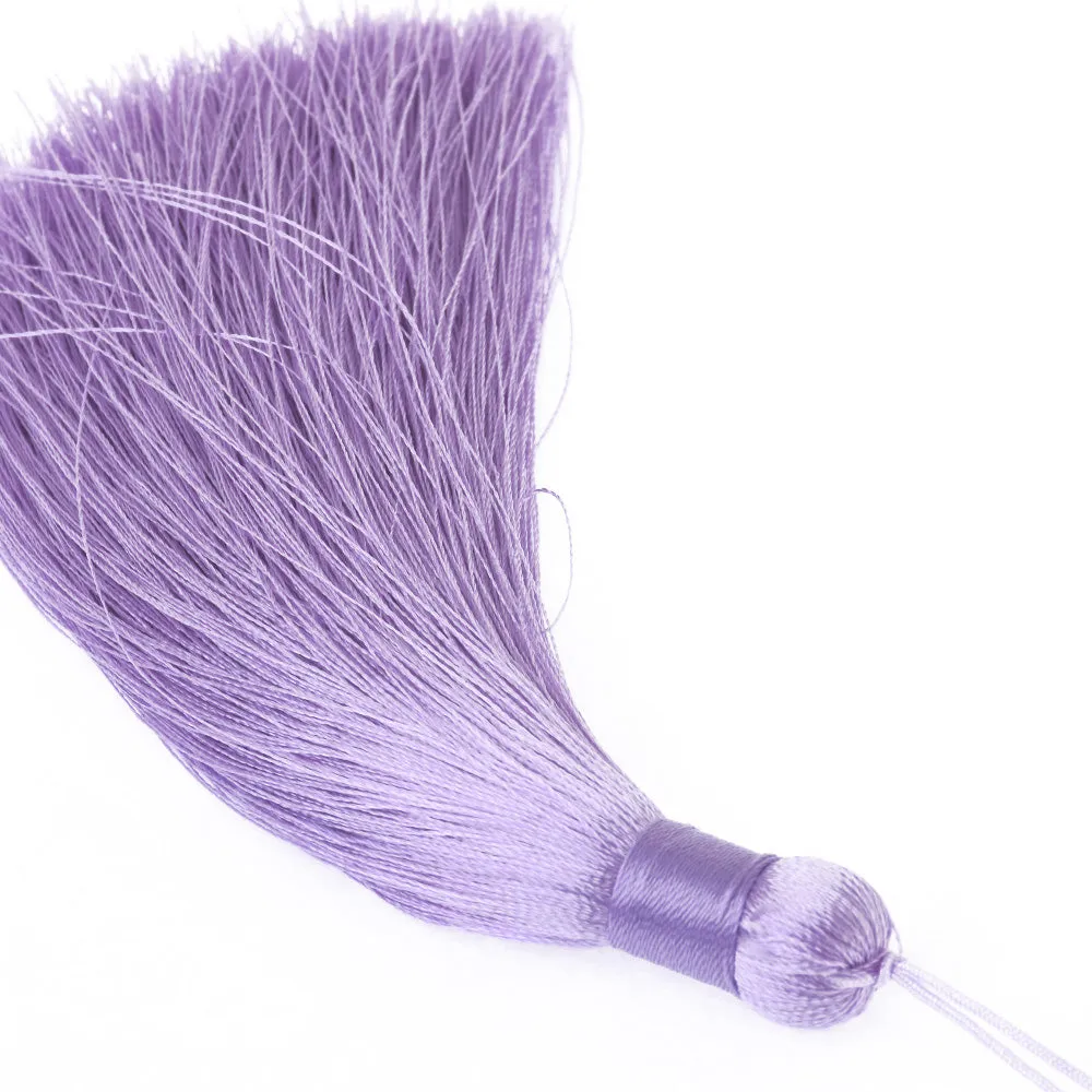 12cm Purple Color Silky Jewelry Tassels, Handmade Long Jewelry Making Tassels,Quality Fashion Tassels, 6pcs/lot