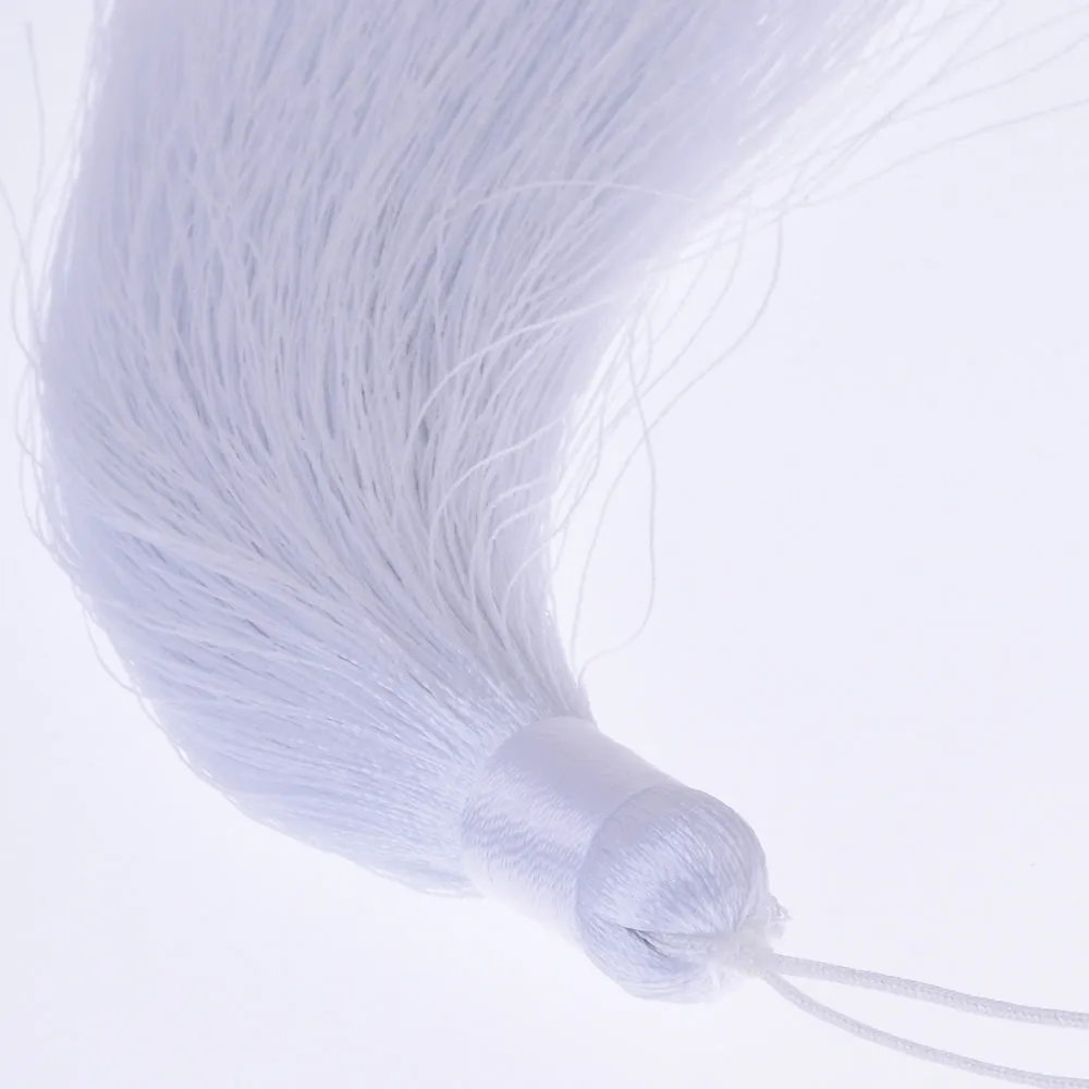 12cm White Silky Jewelry Tassels, Handmade Long Jewelry Making Tassels,Quality Fashion Tassels, 6pcs/lot