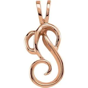 14K Rose 22x9 mm Freeform Pendant