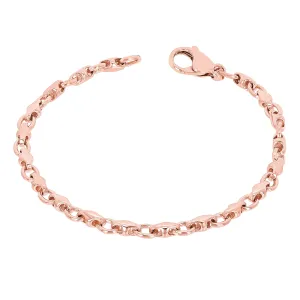 14k Rose Gold Solid Handmade Fashion Link Necklace 26" 4mm 33.8 grams