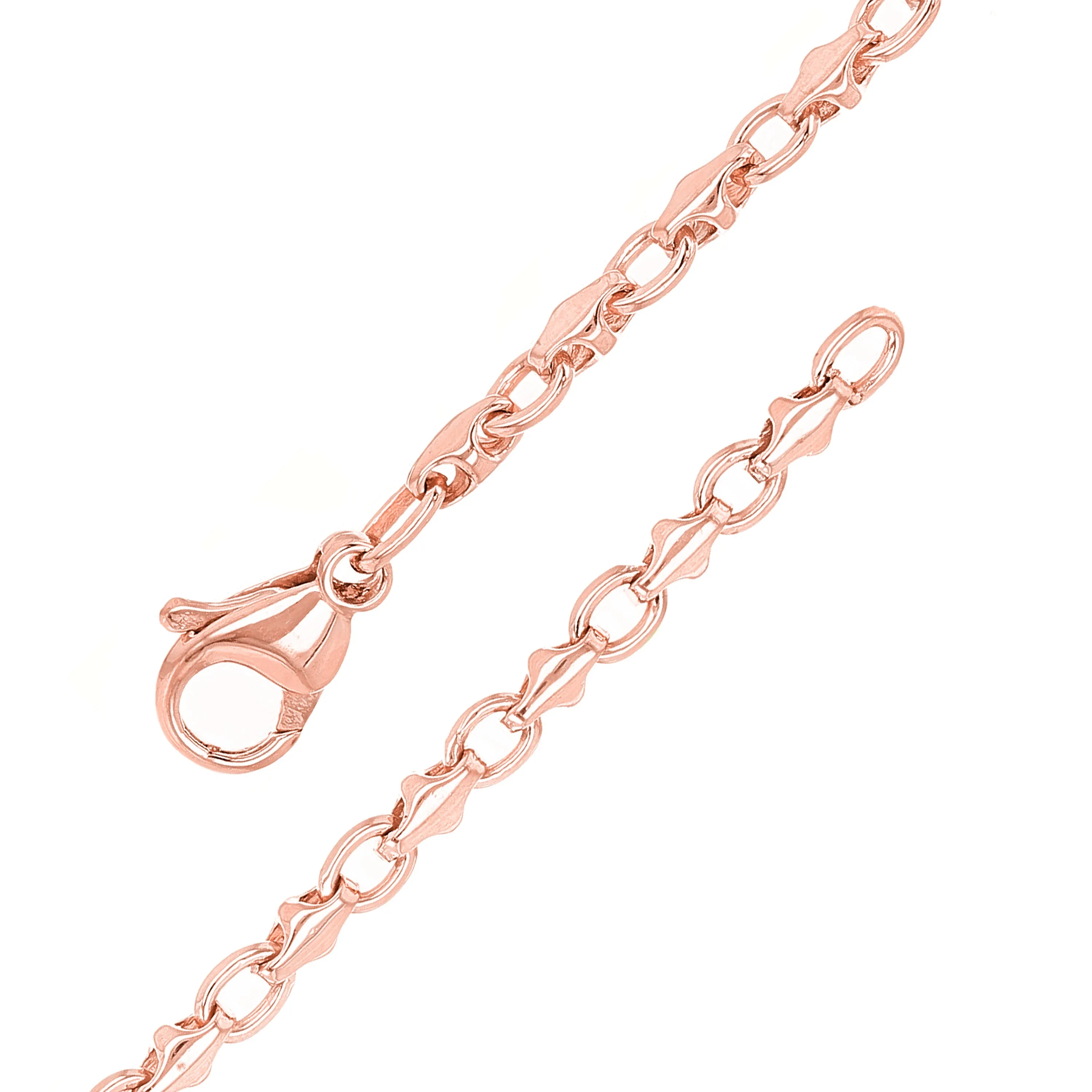14k Rose Gold Solid Handmade Fashion Link Necklace 26" 4mm 33.8 grams
