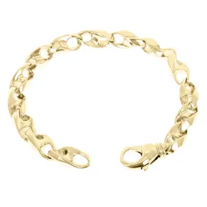 14k Yellow Gold Solid Handmade Fashion Link Bracelet