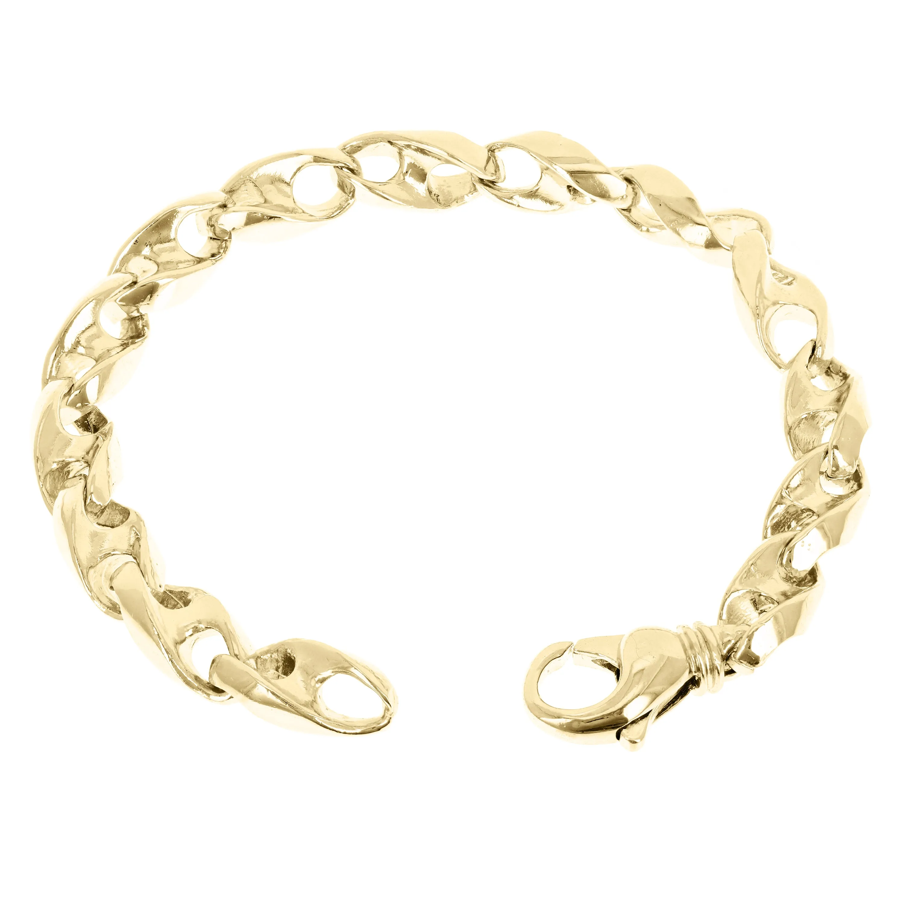 14k Yellow Gold Solid Handmade Fashion Link Bracelet