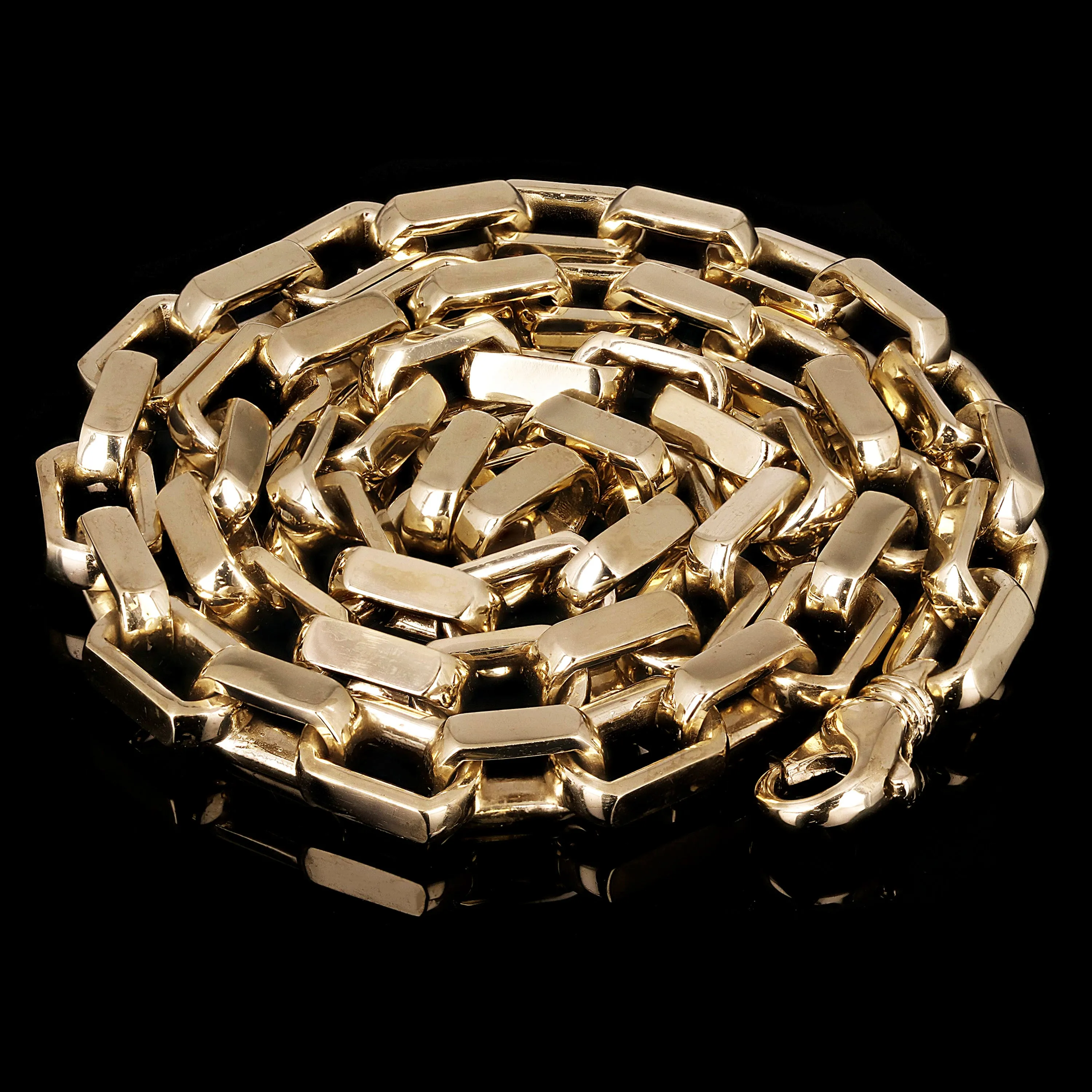 14k Yellow Gold Solid Handmade Fashion Link Chain Necklace 20" - 26" 9mm