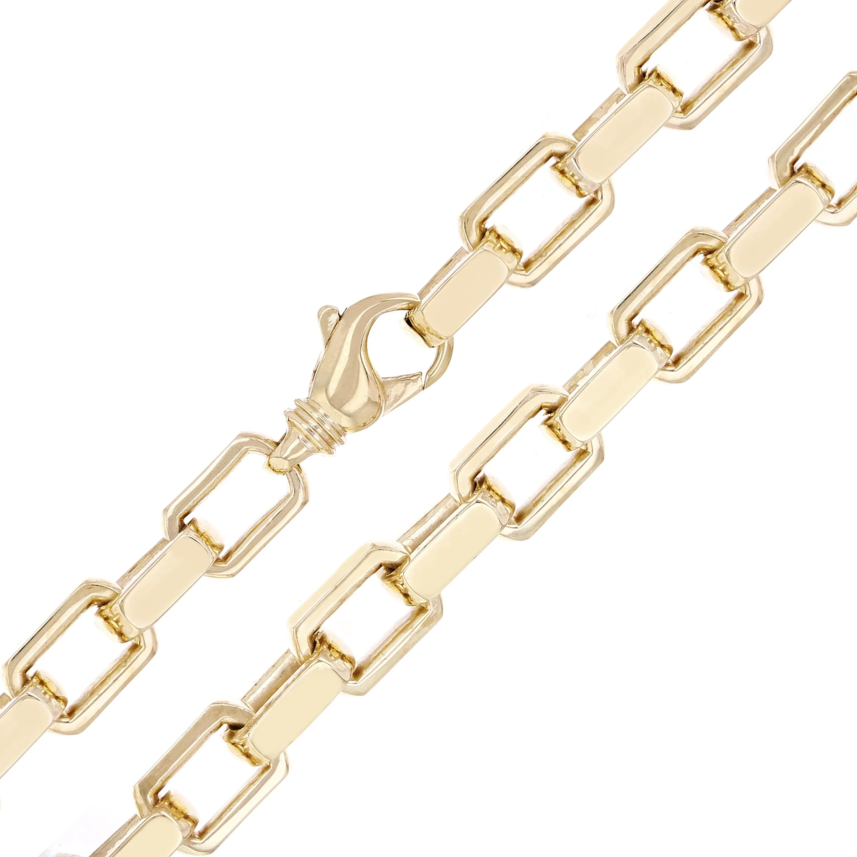 14k Yellow Gold Solid Handmade Fashion Link Chain Necklace 20" - 26" 9mm