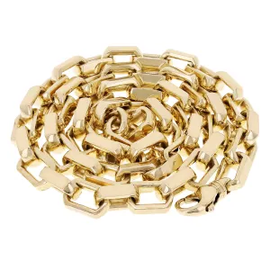 14k Yellow Gold Solid Handmade Fashion Link Chain Necklace 20" - 26" 9mm