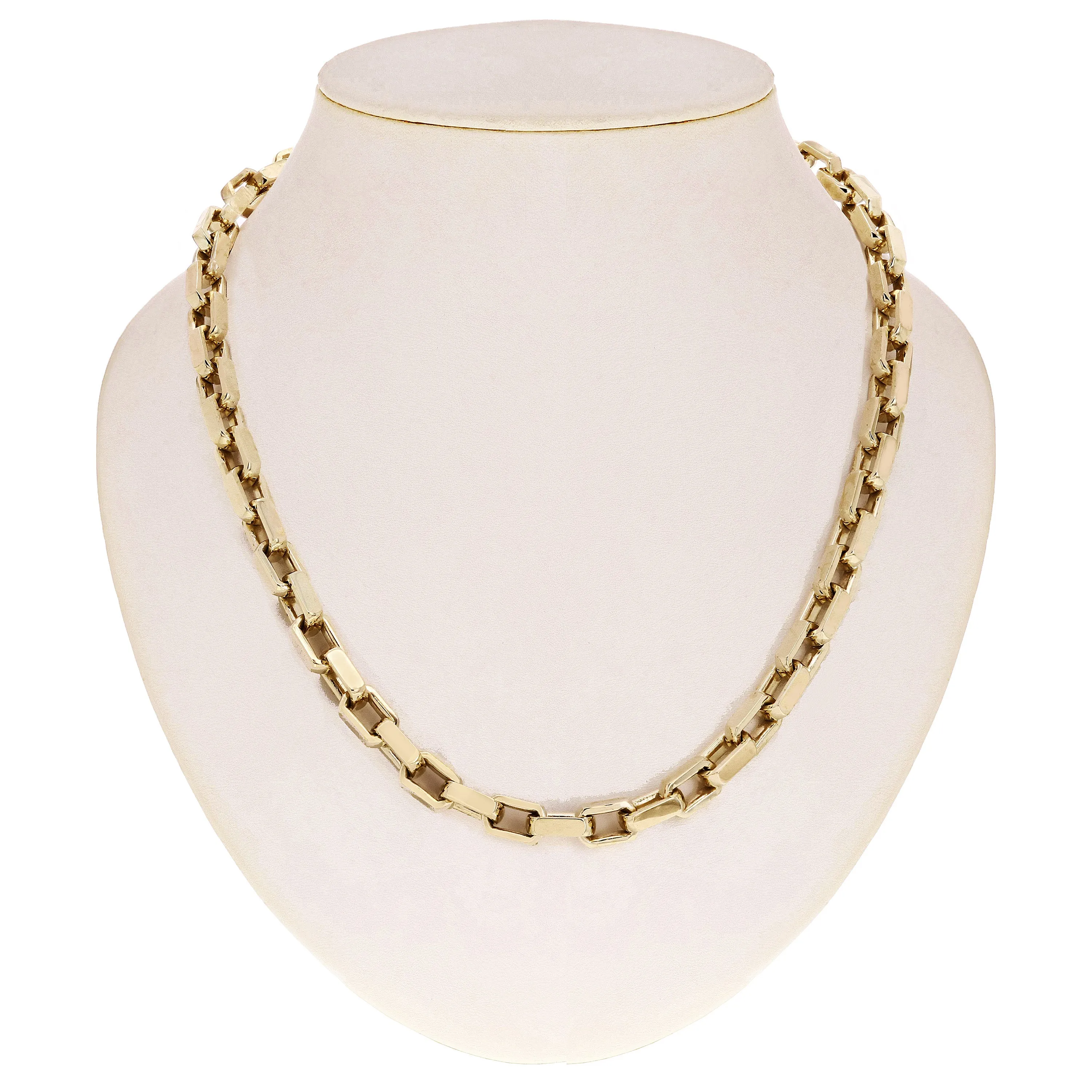 14k Yellow Gold Solid Handmade Fashion Link Chain Necklace 20" - 26" 9mm
