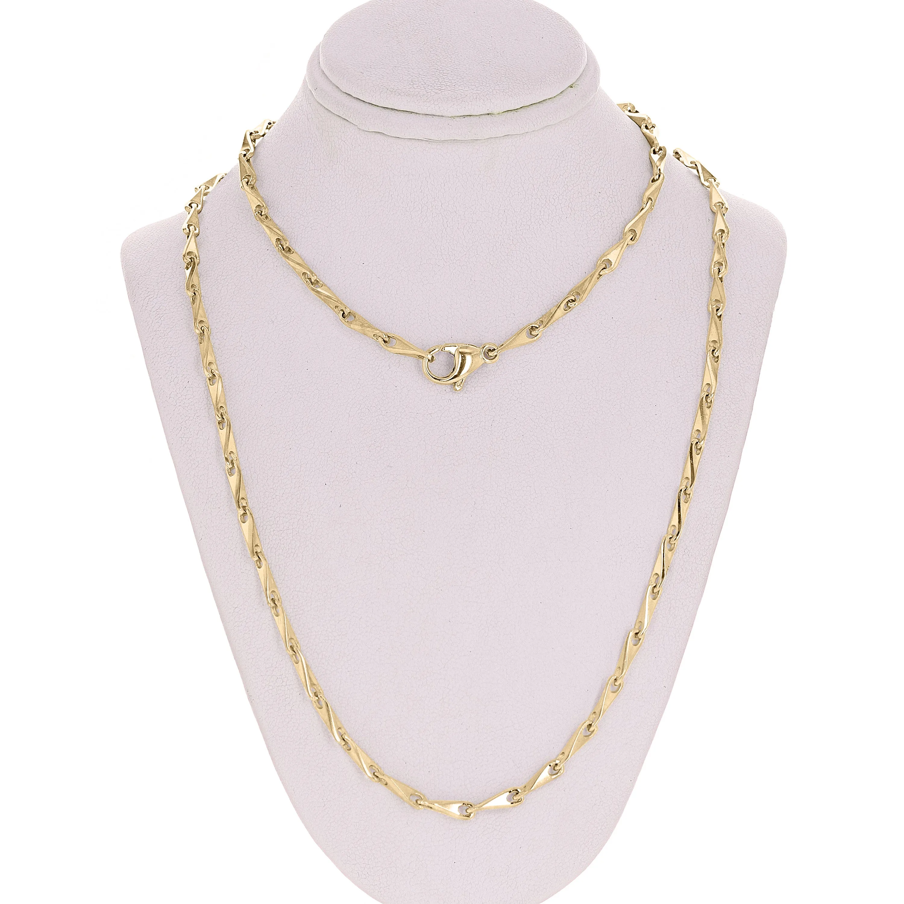 14k Yellow Gold Solid Handmade Fashion Link Chain Necklace 20" - 28" 3mm