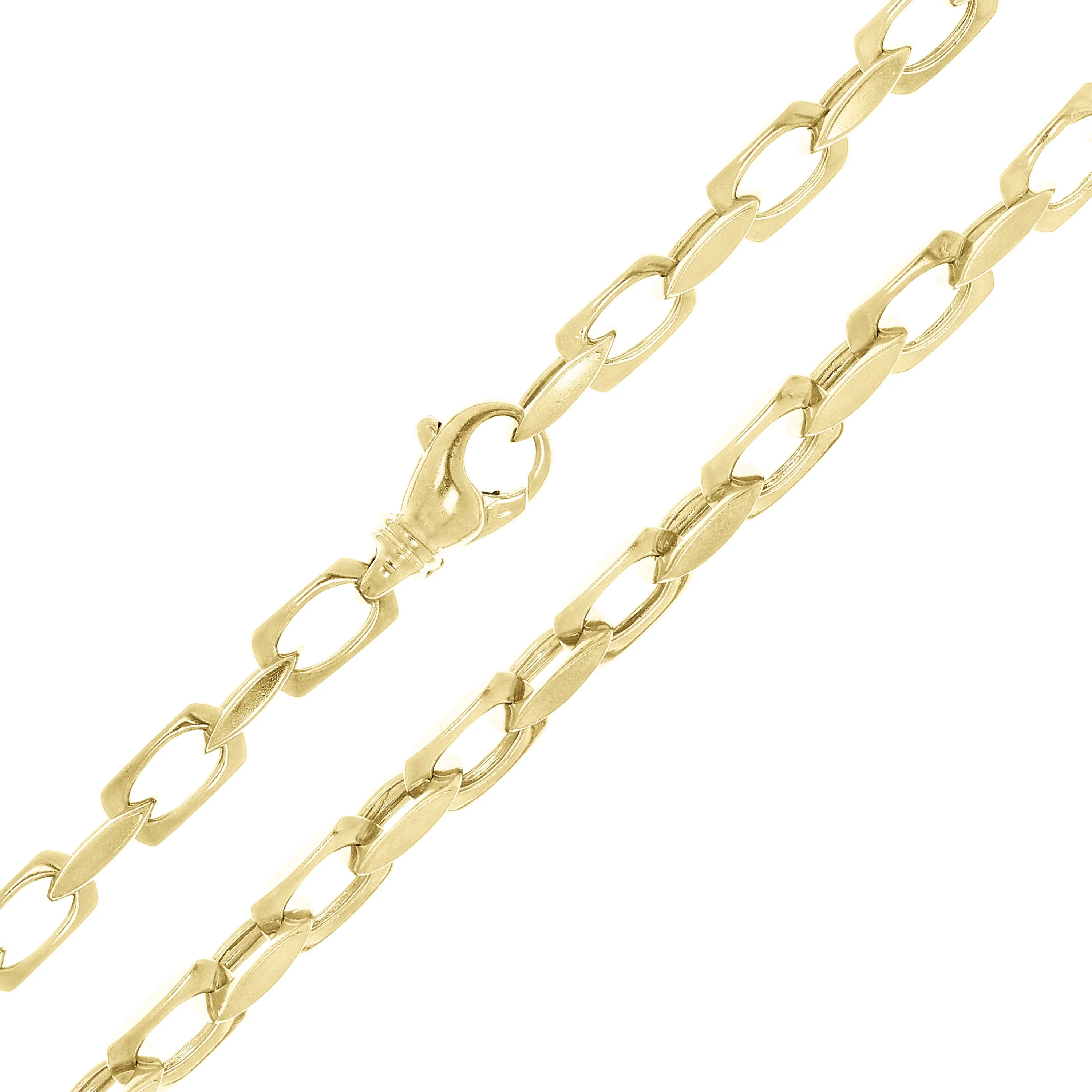 14k Yellow Gold Solid Handmade Fashion Link Chain Necklace 20" - 28" 5.5mm