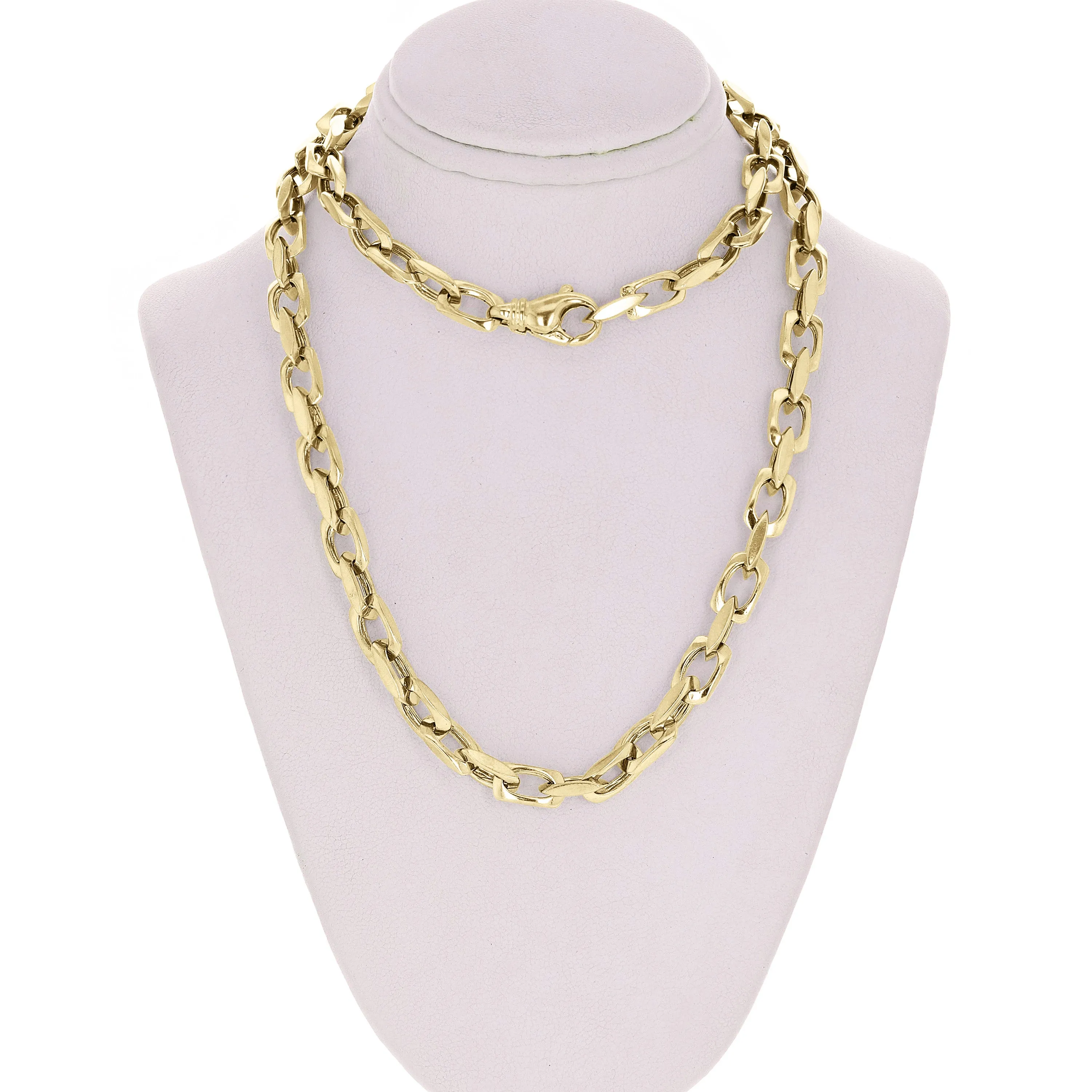 14k Yellow Gold Solid Handmade Fashion Link Chain Necklace 20" - 28" 5.5mm