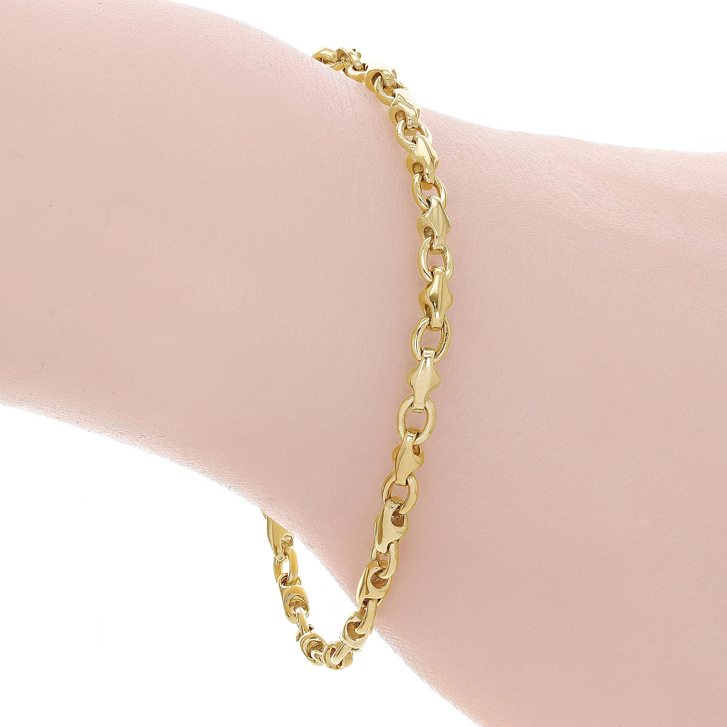 14k Yellow Gold Solid Handmade Fashion Link Necklace 20" 4mm 26 grams