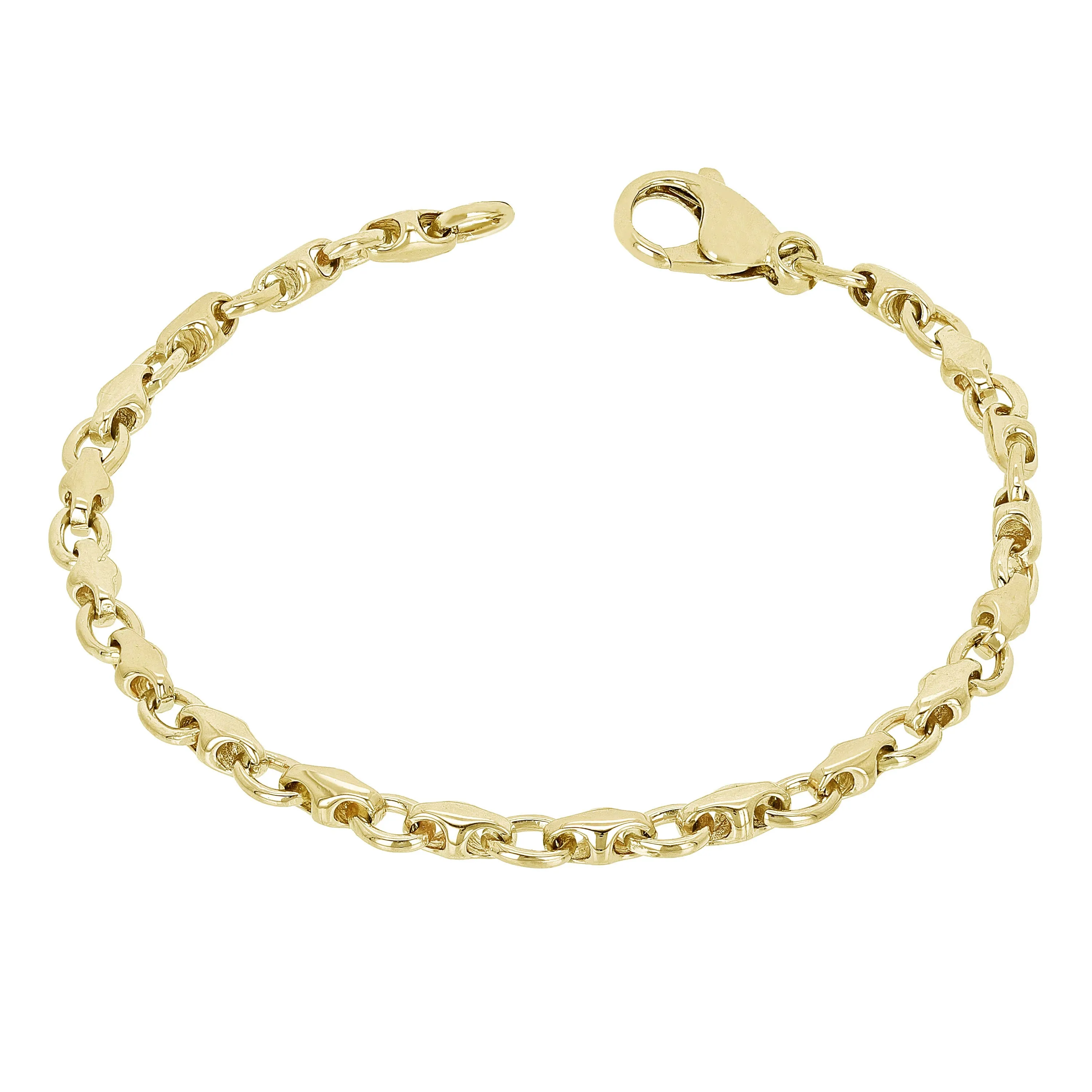 14k Yellow Gold Solid Handmade Fashion Link Necklace 20" 4mm 26 grams