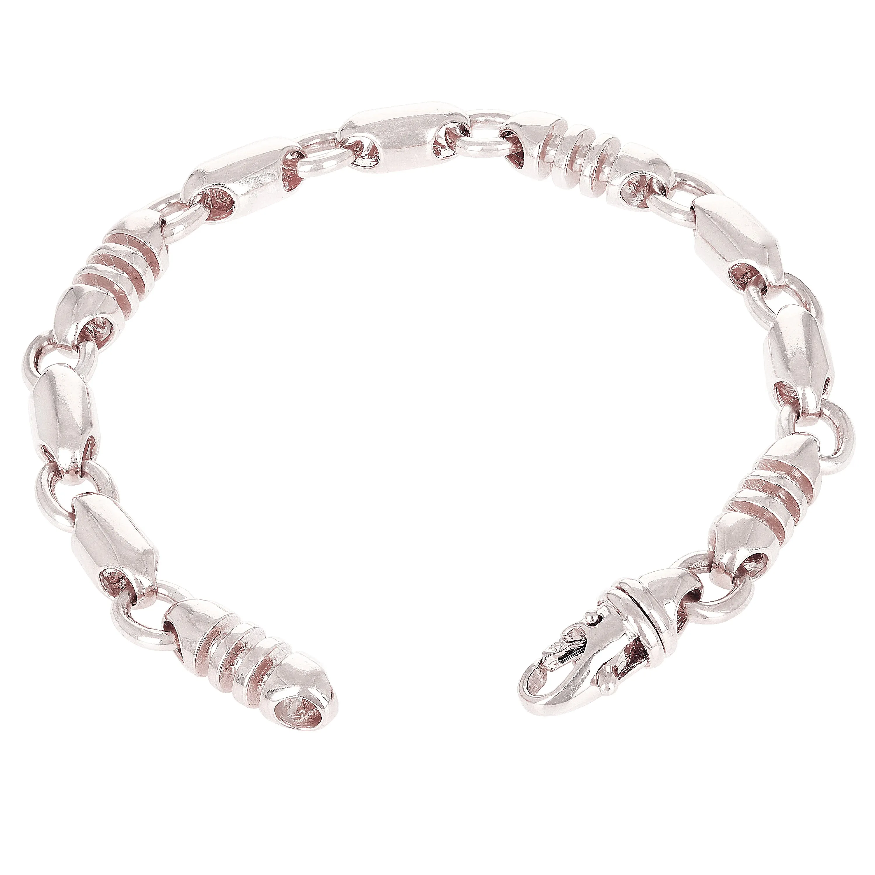 14k Yellow White or Rose Gold Handmade Fashion Link Bracelet 8"