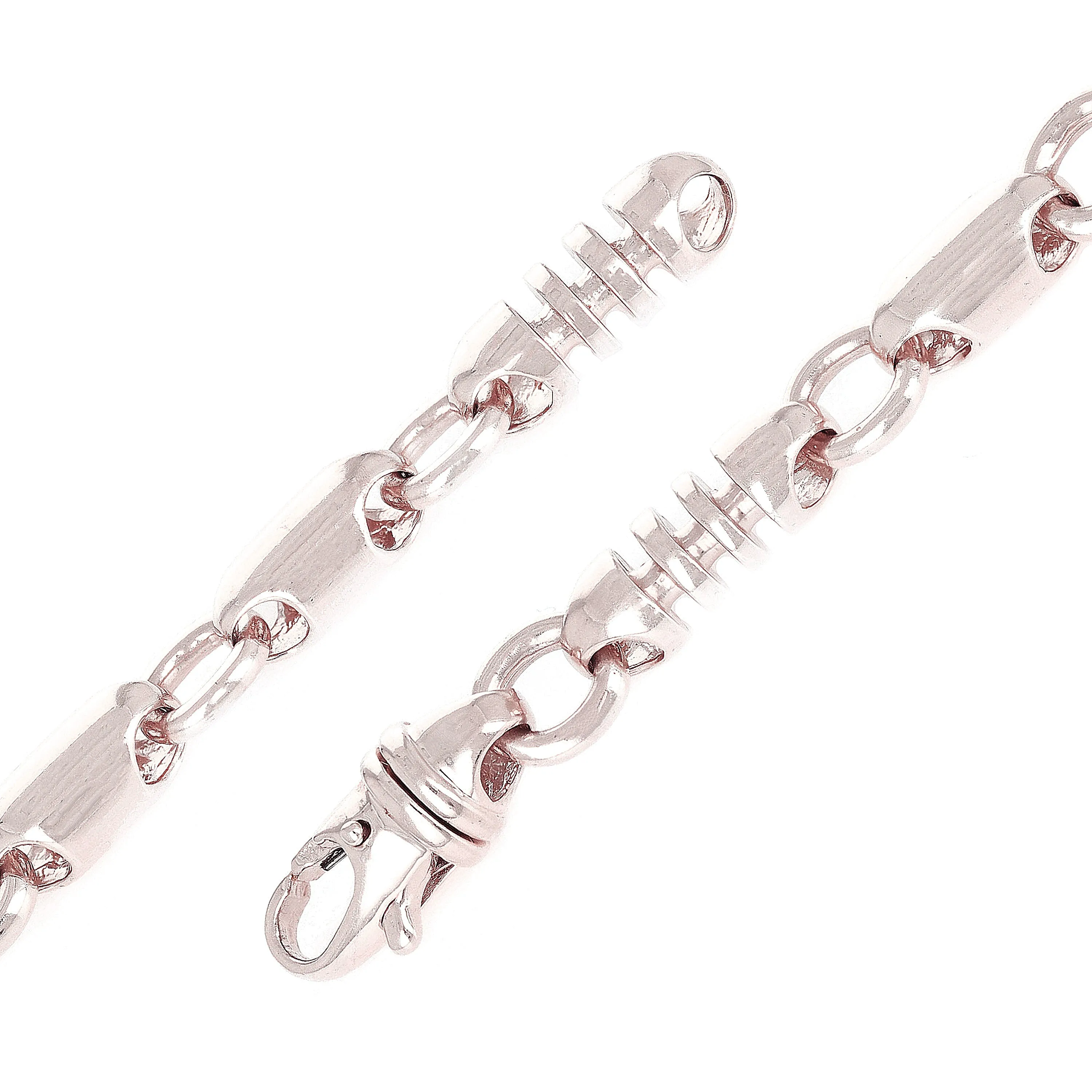 14k Yellow White or Rose Gold Handmade Fashion Link Bracelet 8"