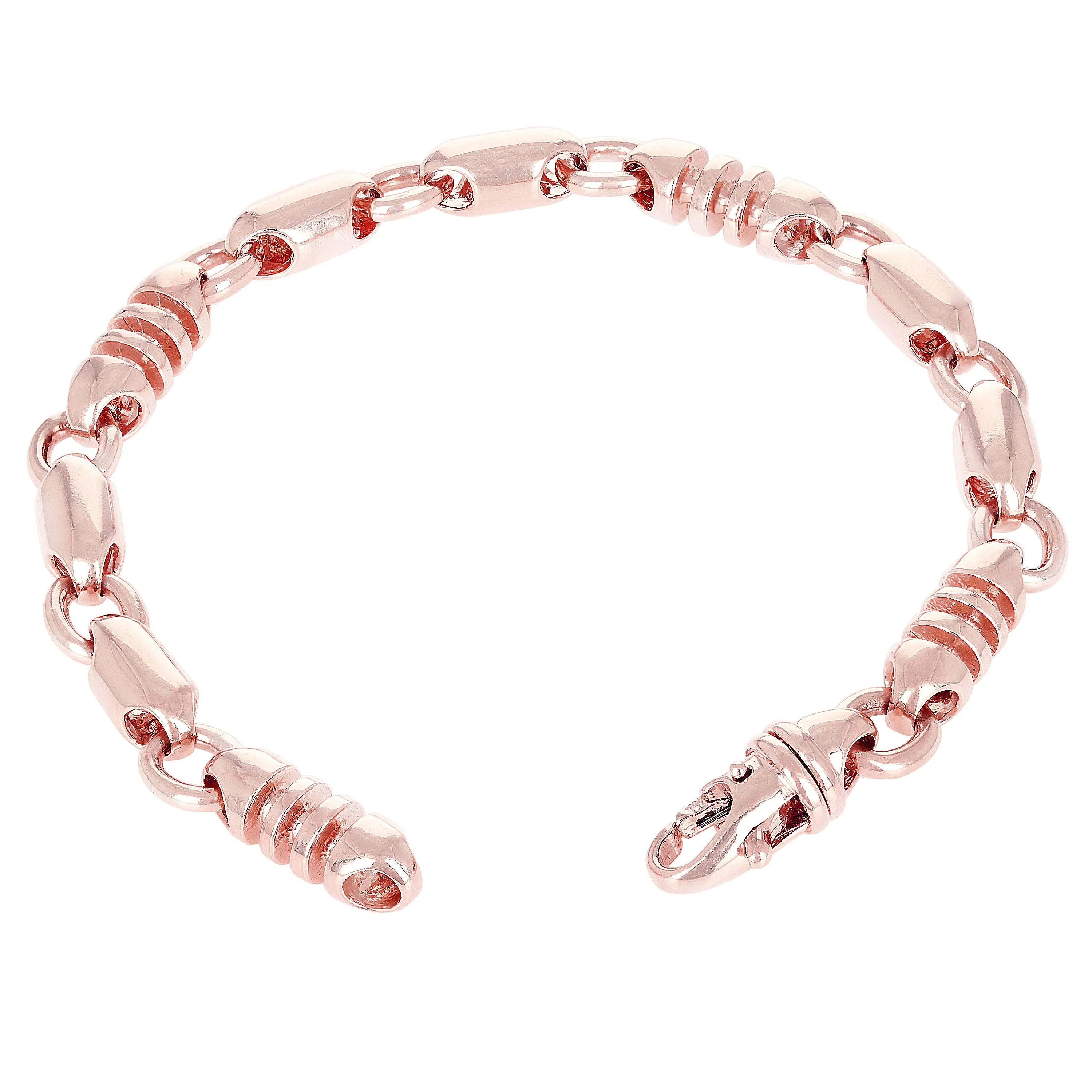 14k Yellow White or Rose Gold Handmade Fashion Link Bracelet 8"