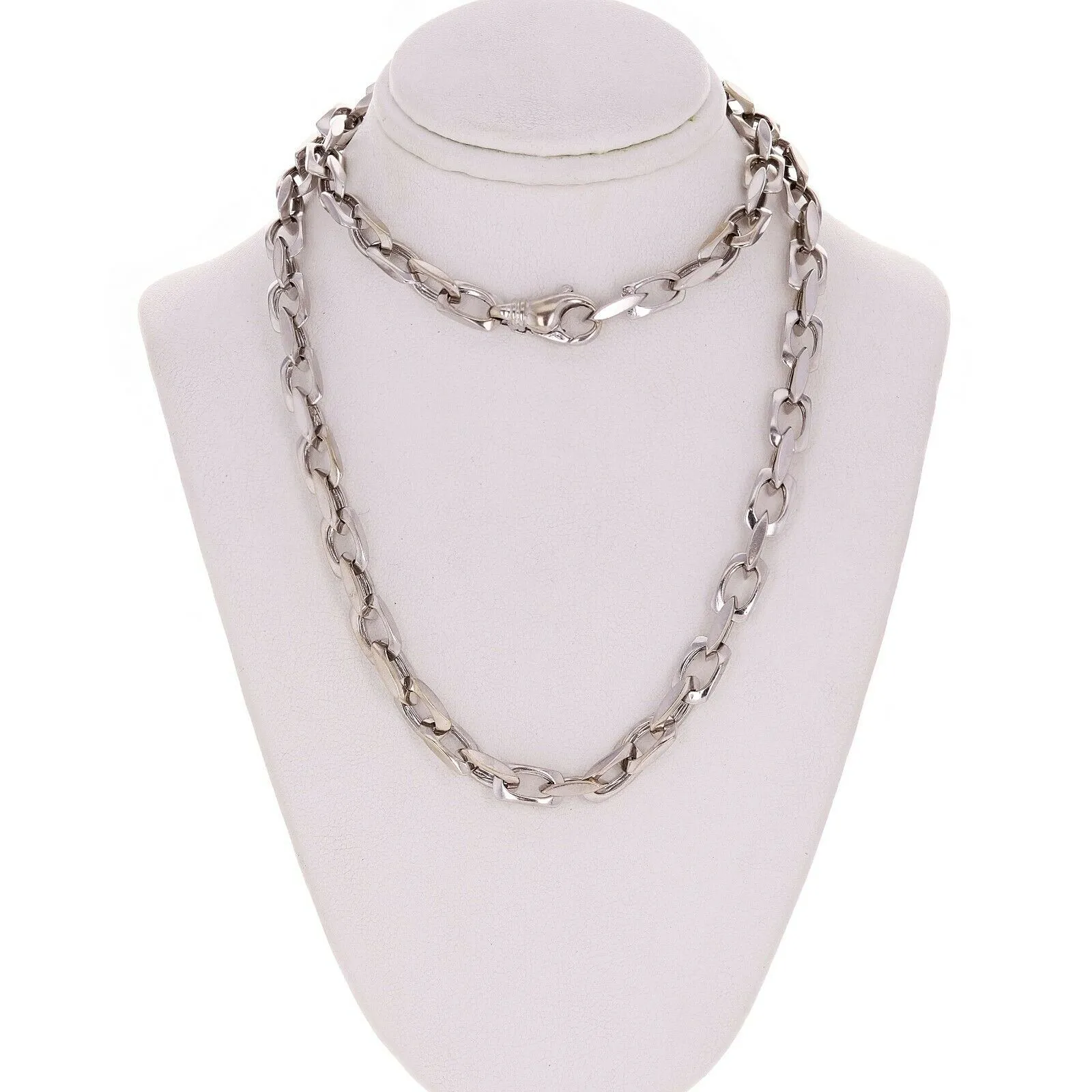 14k Yellow White or Rose Gold Handmade Fashion Link Necklace 20" - 24" 5.5mm