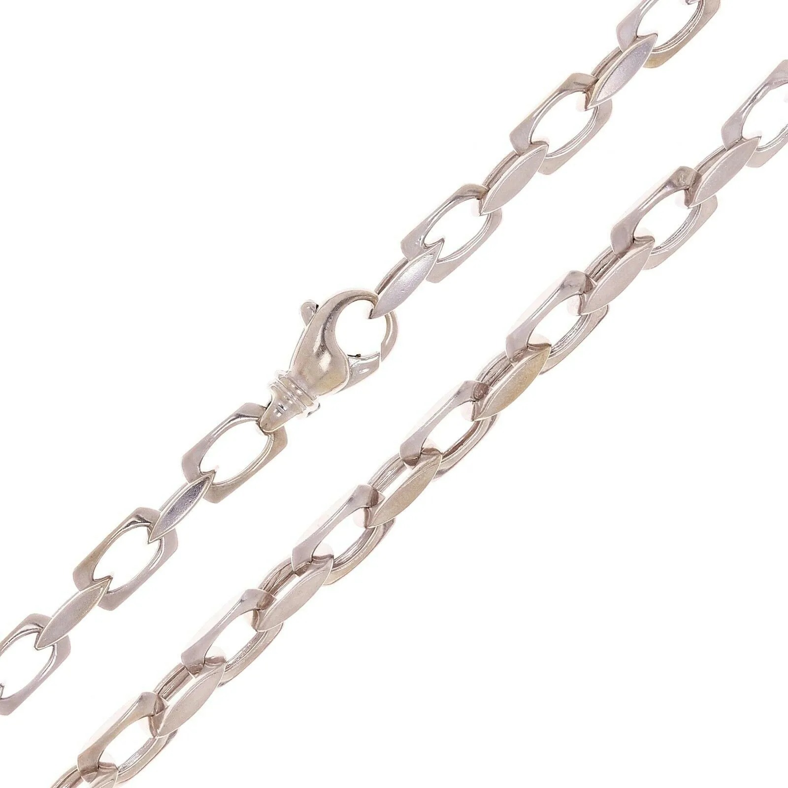 14k Yellow White or Rose Gold Handmade Fashion Link Necklace 20" - 24" 5.5mm