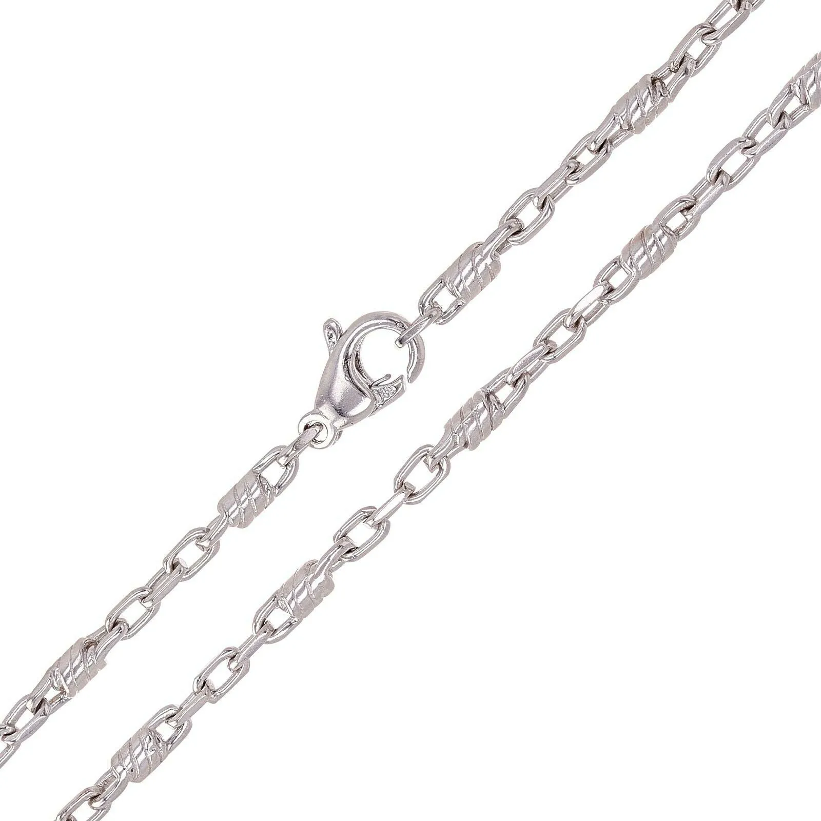 14k Yellow White or Rose Gold Handmade Fashion Link Necklace 24" 3.2mm