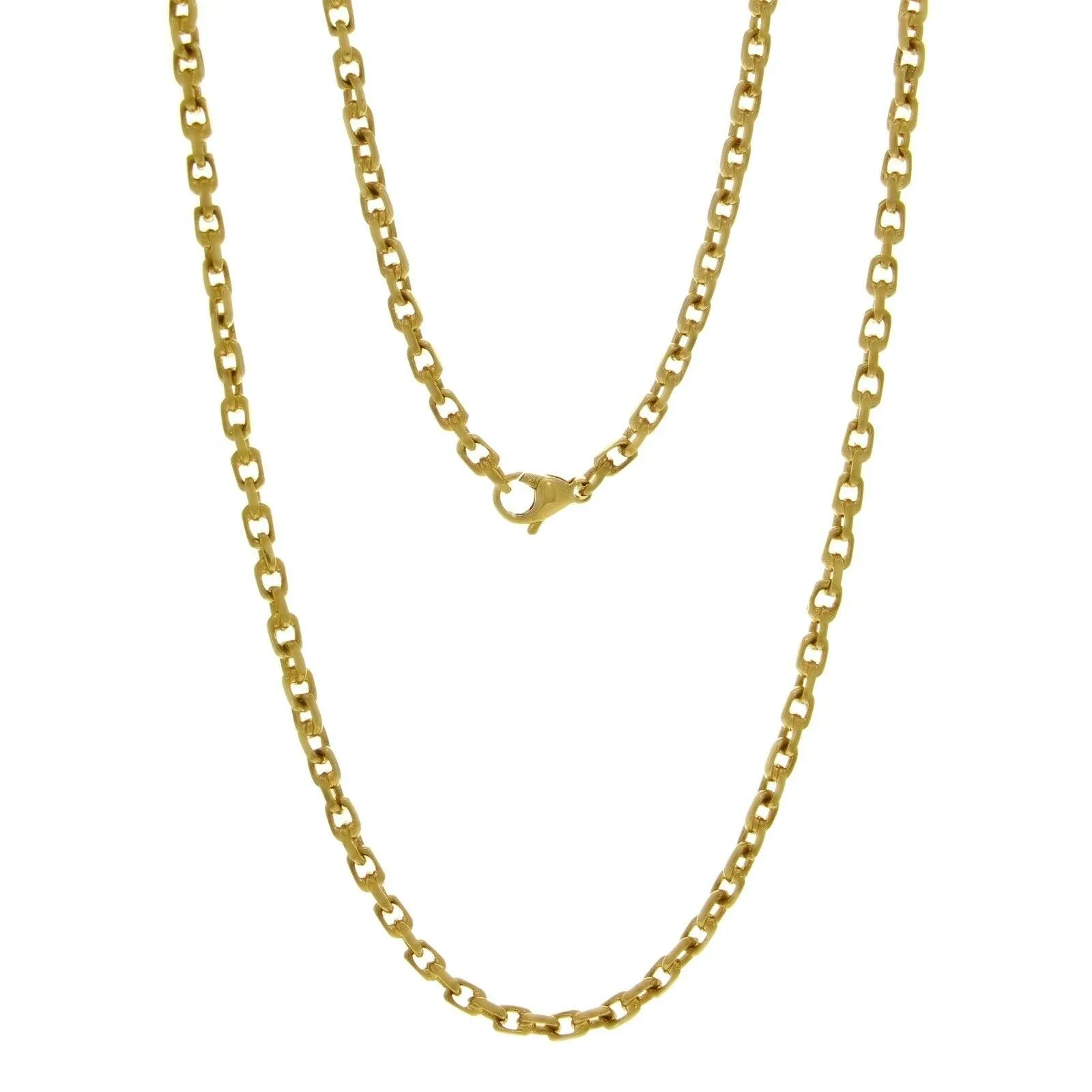 14k Yellow White or Rose Gold Handmade Fashion Link Necklace 4.5mm Various Lengths