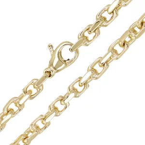 14k Yellow White or Rose Gold Handmade Fashion Link Necklace 4.5mm Various Lengths